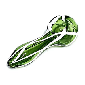 10CM Green White Swirl Glass PIpe - Sydney Vape Supply