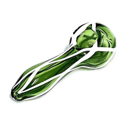 10CM Green White Swirl Glass PIpe - Sydney Vape Supply