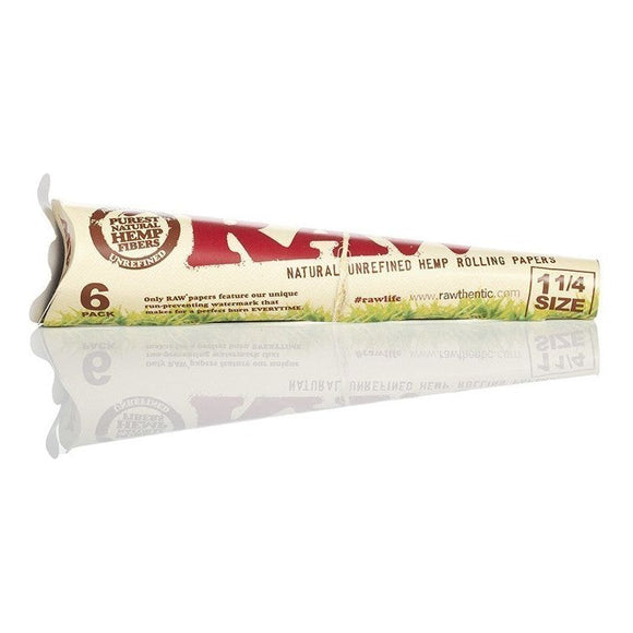 RAW Organic Cones 1 1/4 6pk - Sydney Vape Supply